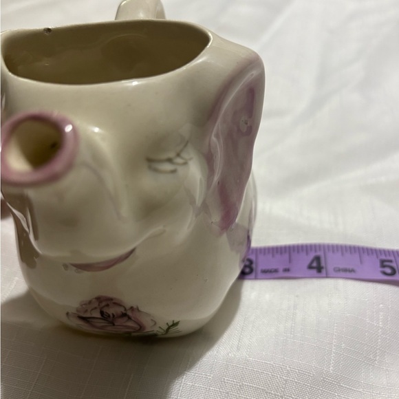 Vintage Floral Elephant Ceramic Pitcher - Picture 7 of 9